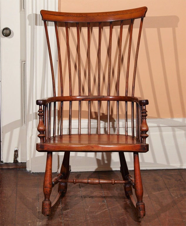 Antique English Windsor rocker/nursing chair. 4