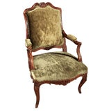 French Walnut Large Fauteuil