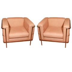 Pair of Le Corbusier LC2 Chairs.