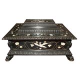 Large Italian Ebony And Bone Document Box