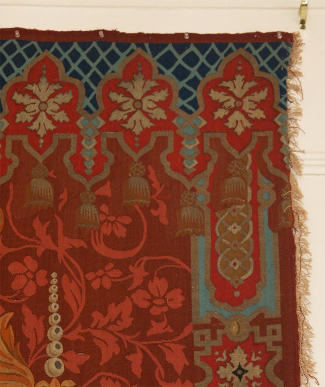 20th Century Napoleon III Abusson Tapestry With Metallic Threads