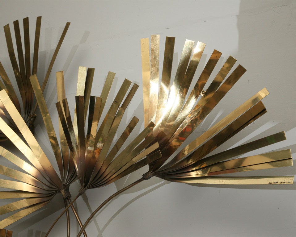 Brass Palm Wall Sculpture by Curtis Jere 3