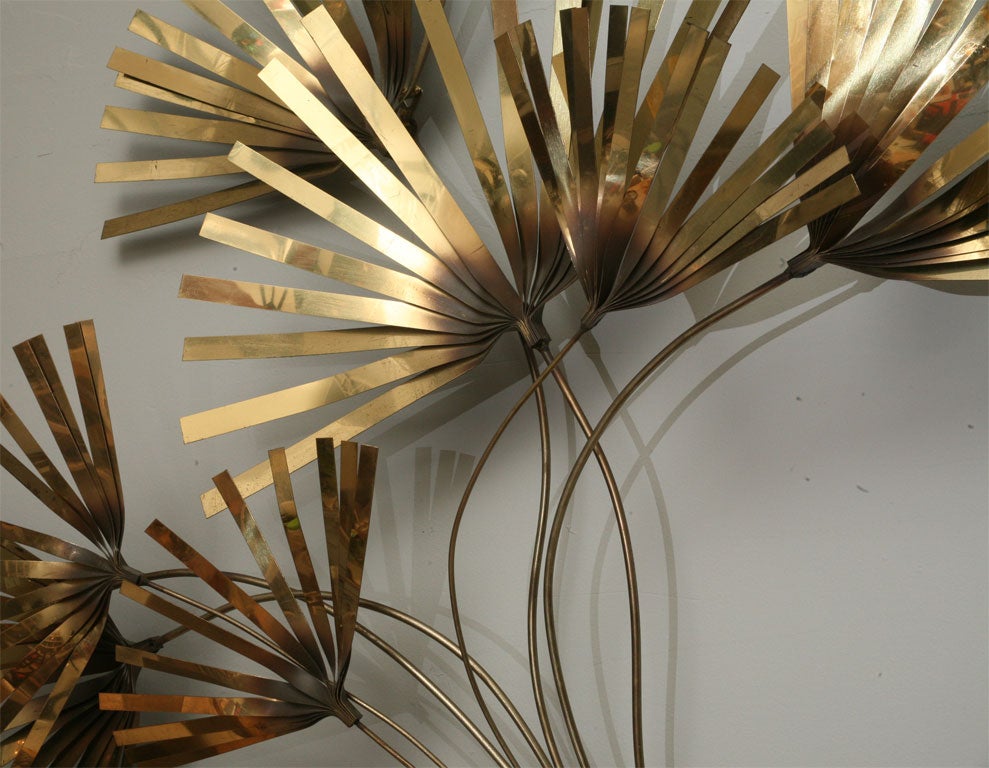 Brass Palm Wall Sculpture by Curtis Jere 4