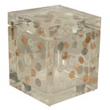 Vintage Lucite and Coins Ice Bucket