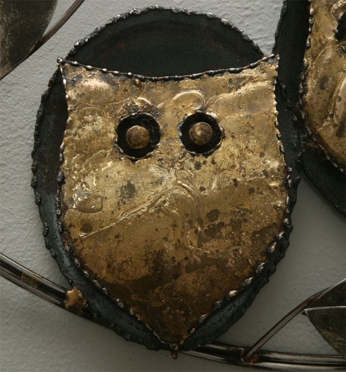 Charming Owl Wall Sculpture by Curtis Jere 3