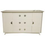 50's Asian-Style White Lacquered Cabinet