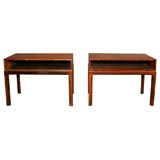 Pair of Kai Kristiansen Rosewood Side Tables with Shelf