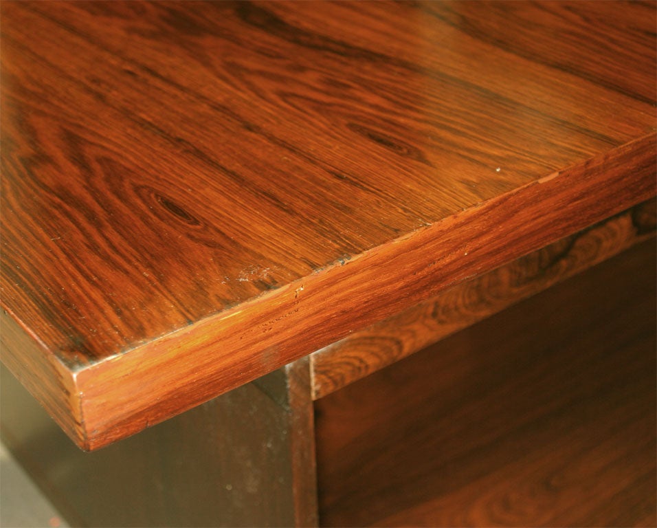 Executive Rosewood & Steel Desk with Return by Jorgen Pedersen 3