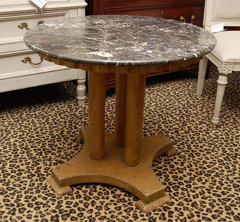 Marble Venetian Painted Pedestal Table
