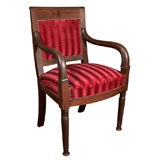 Handsome French Empire Carved Armchair