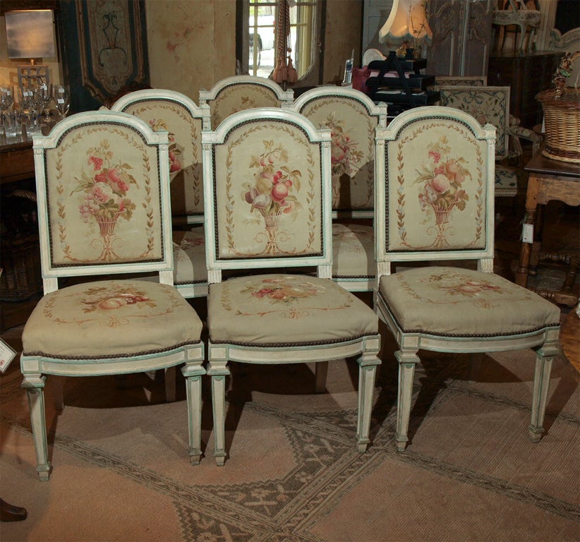 Set Of 6 Italian Directoire Style Chairs