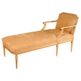 Antique Hand Carved Louis XVI Style Pecan Chaise