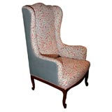 Antique Counrty French Grain Painted Wing Chair