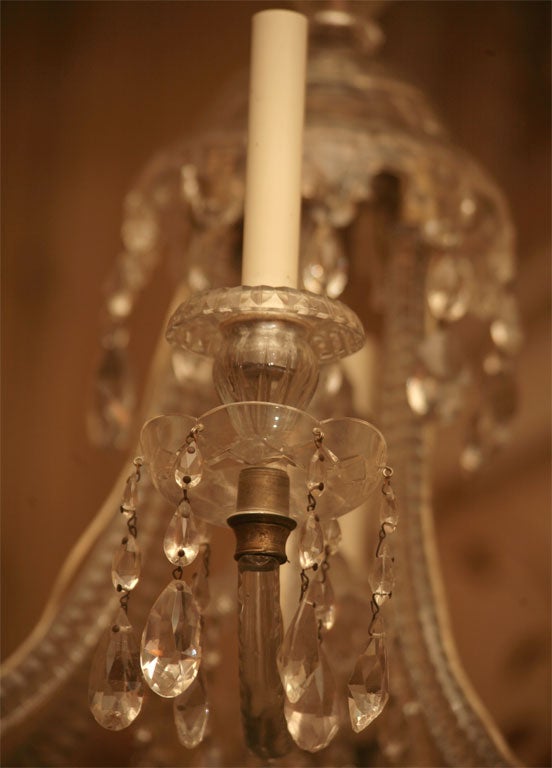 18th Century Georgian Six-Light Crystal Chandelier For Sale