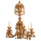 Georgian Six Light Crystal Chandelier 5