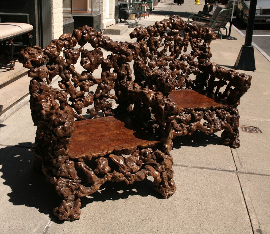 Paire de chaises à racines de rhododendron