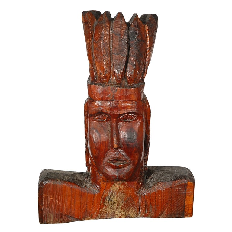 19THC RARE HAND MADE INDIAN HEAD FROM A PRIVATE  COLLECTION