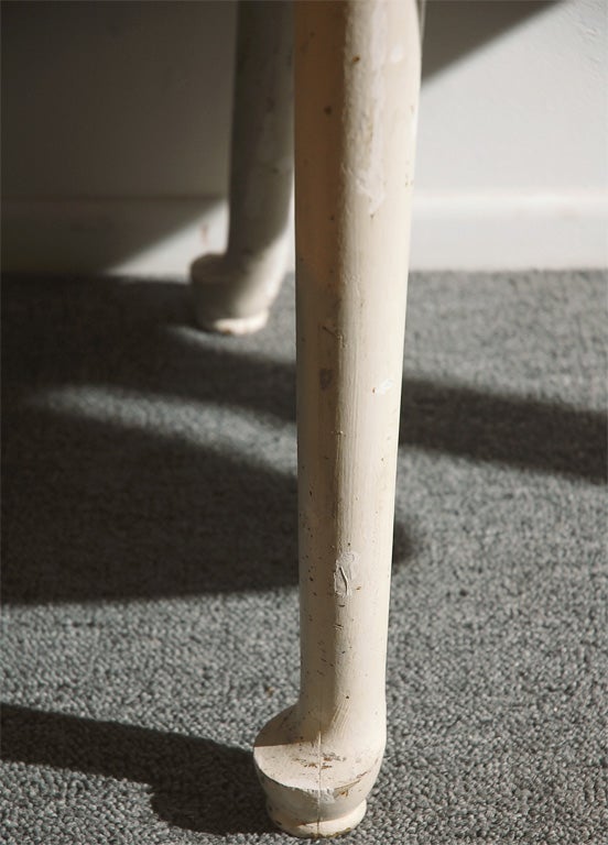 19th Century 19THC ORIGINAL WHITE PAINTED DROP LEAF TABLE FROM PENNSYLVANIA