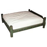 EARLY 19THC CHILDS TRENDLE BED IN ORIGINAL GREEN PAINT