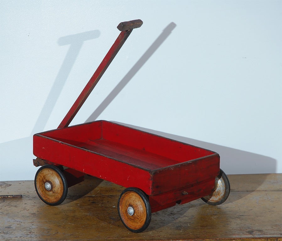 American 1920's - 1930's ORIGINAL PAINTED RED WAGON