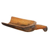 19TH C. LARGE HAND CARVED AND PAINTED WOODEN SCOOP