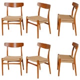 Set Of 6 Hans Wegner Dining Chairs.