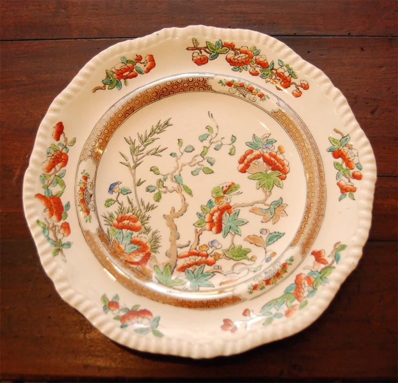 A set of Copelands China made by Spode for Thomas Goodes, the famous china shop in London - service for twelve, four-piece setting (dinner plate, salad plate, soup plate and dessert plate) plus soup tureen, vegetable server and assorted platters. 