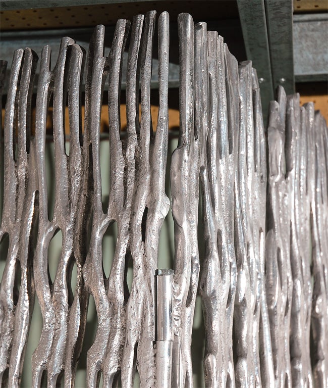 Cast aluminum screen divided into four sections
