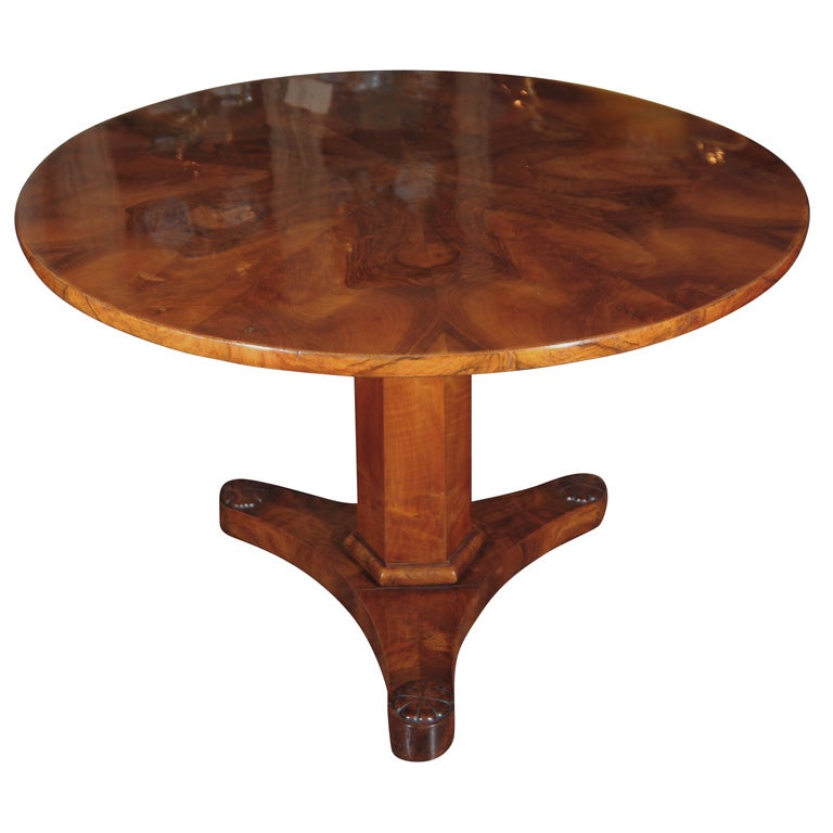 Beidermeier period walnut center table