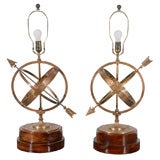 PAIR OF ARMILLARY LAMPS