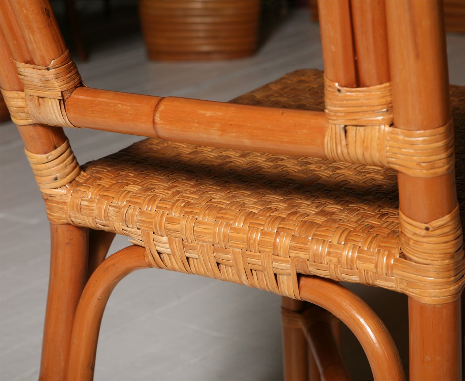 Set of 4 Rattan Dining Chairs For Sale 4