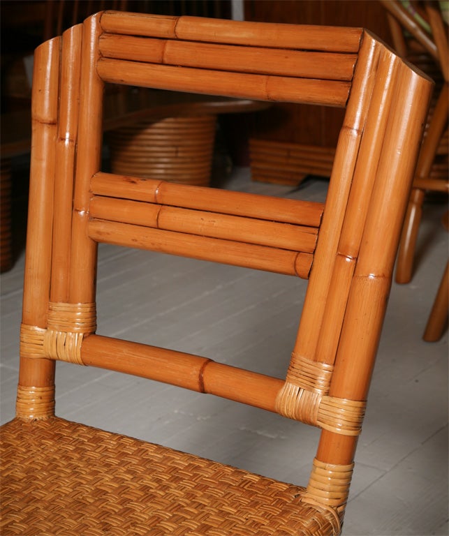 Set of 4 Rattan Dining Chairs For Sale 6