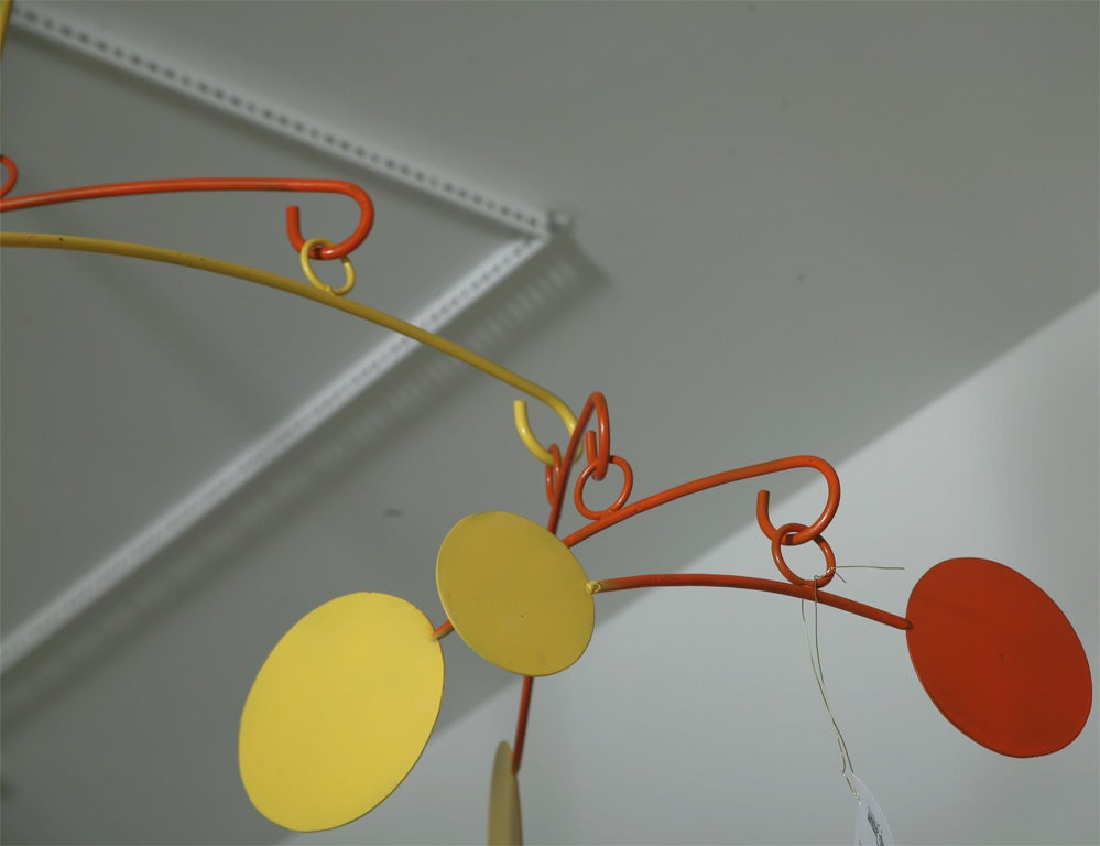 Orange and Yellow Metal Mobile in Manner of Calder 1