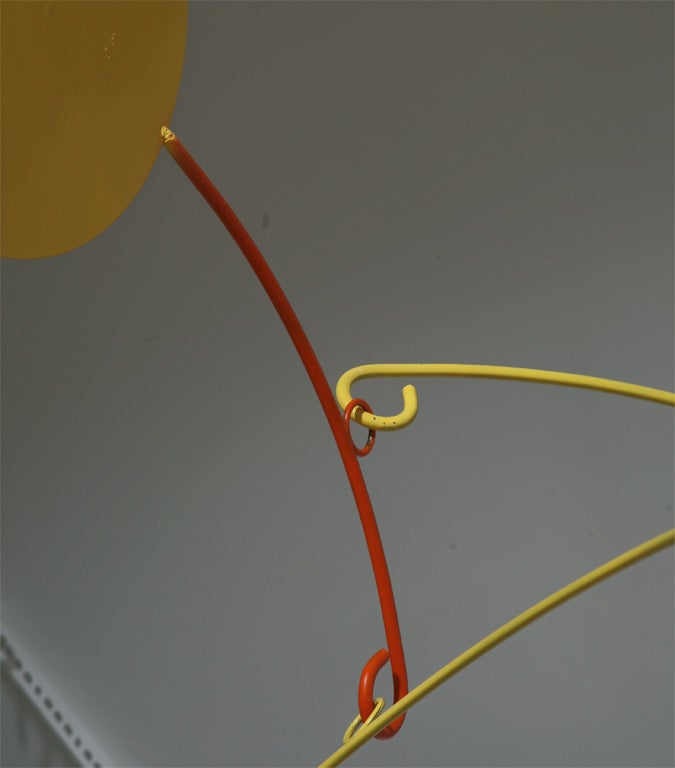 Orange and Yellow Metal Mobile in Manner of Calder 2