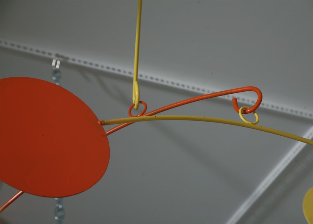 Orange and Yellow Metal Mobile in Manner of Calder 3