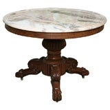 Victorian Marble Top Library Table