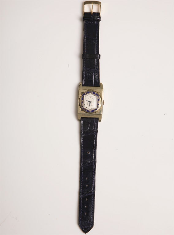 Rare Art Deco Elgin Watch Presentation Model with Blue Enamel