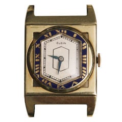 Rare Art Deco Elgin Watch Presentation Model with Blue Enamel