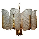 BEAUTIFUL AUSTRIAN GLASS LEAF CHANDELIER
