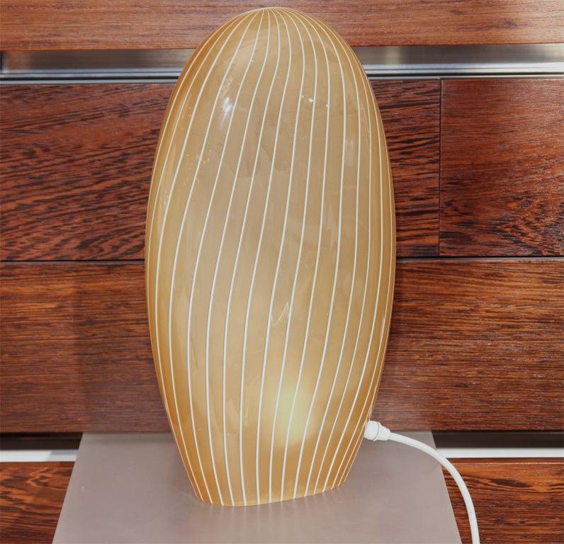 Beautiful handblown glass table lamp by Anders Rydstedt.