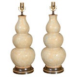 Pair of Triple Gourd Vases as Lamps