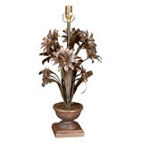 Vintage Metal Floral Arrangement as Lamp
