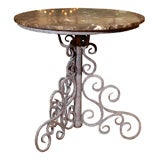 Antiqued Iron Table with Marble Top Antiqued Iron Table with Marble Top