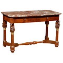 19th century French Empire Center Table with Marble Top 8