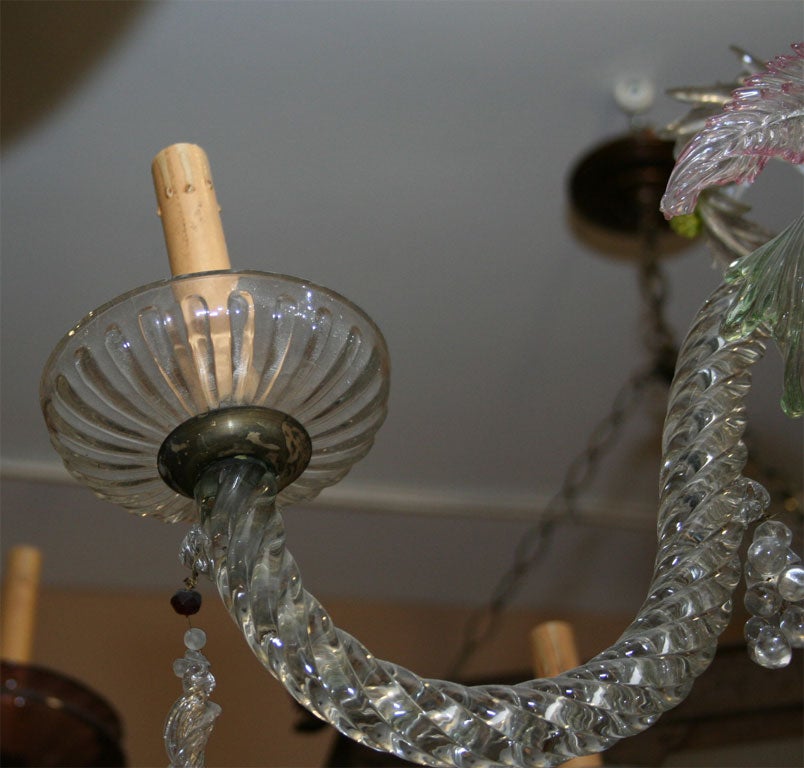 Italian Large Venetian Glass Chandelier For Sale