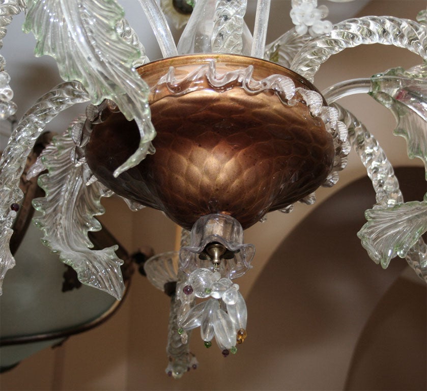 Large Venetian Glass Chandelier For Sale 4