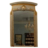 19th Century Regence Style, Polychromed and Gilt Trumeau Mirror