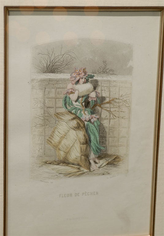 Pair of 19th Century Hand-Colored Engravings by J.J. Grandville For Sale 2