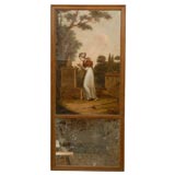 19th Century Trumeau Mirror featuring a woman praying