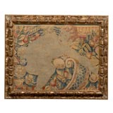 Antique 18 th.c tapestry in carved  mid 20th.c. Italian frame